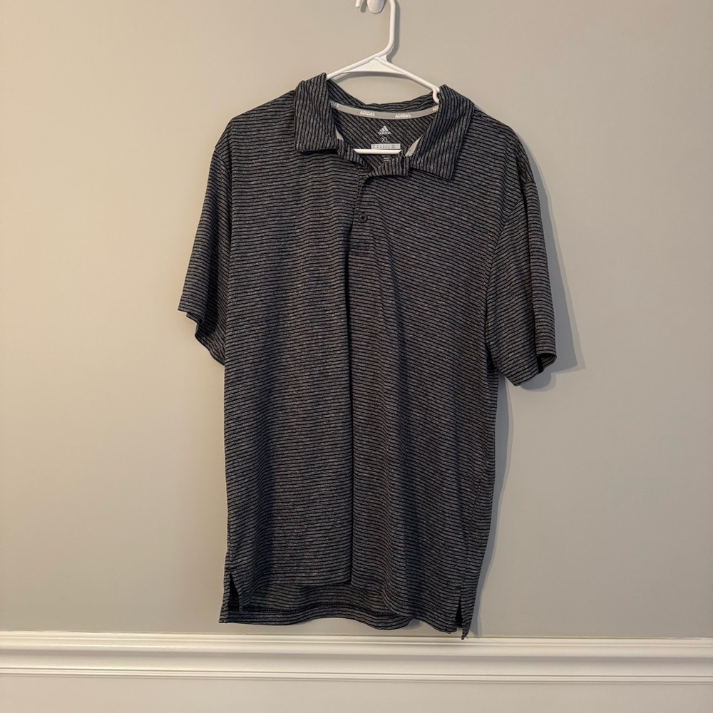 Adidas‎ Golf Black and Gray Polo Shirt (A2-1)